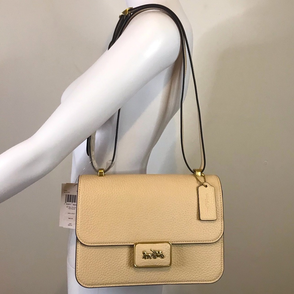 Authentic Coach ALIE Ivory Genuine Grain Leather Shoulder Crossbody Handbag - Picture 6 of 10